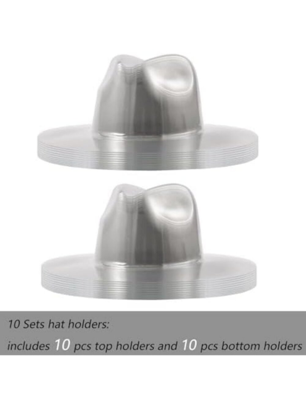 10 Wide Brim Fedora Hat Holders - 360° Shape Protectors for Stylish Storage - Picture 3 of 7